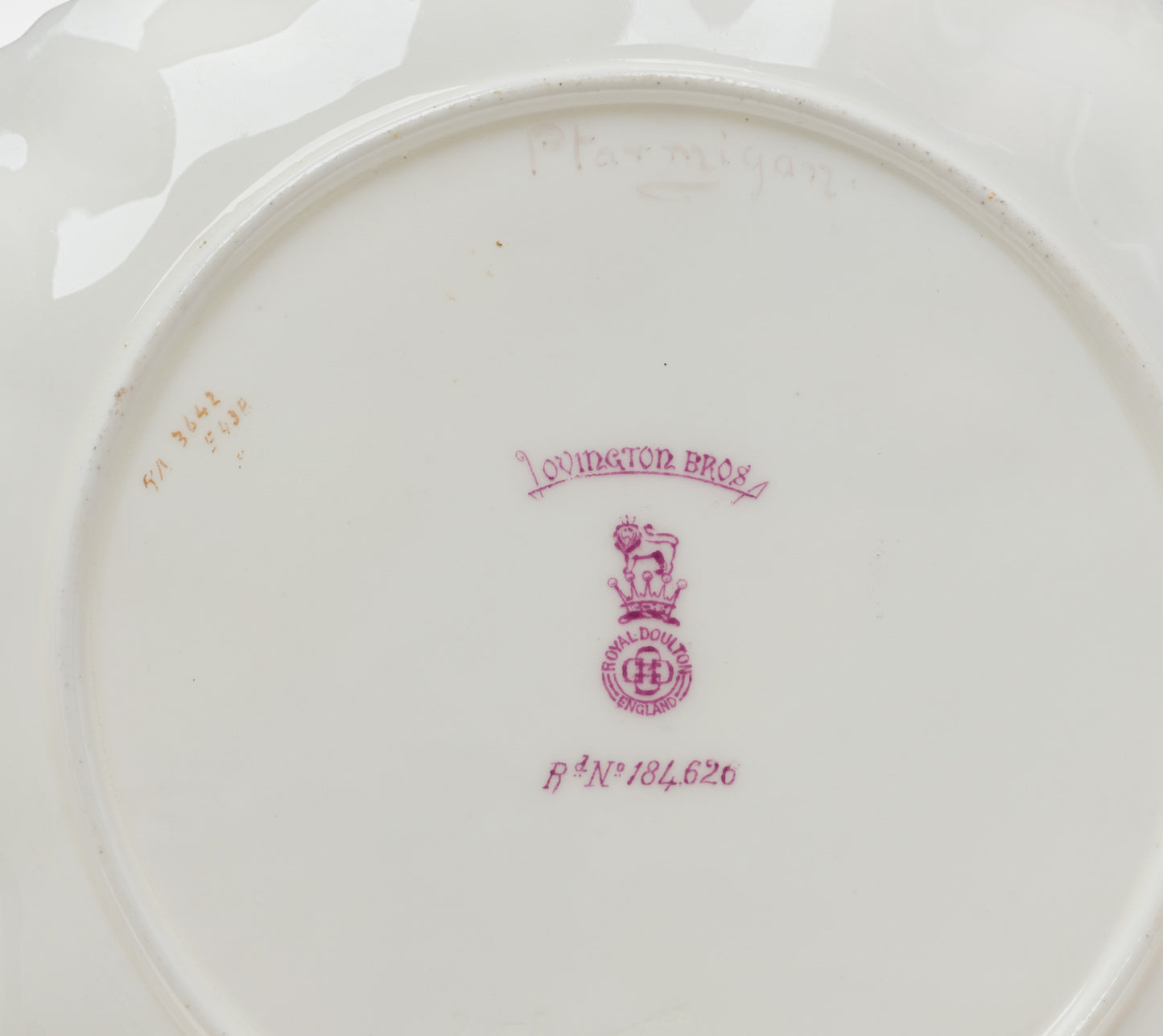 Royal Doulton Cabinet Plate Ptarmigan in Scottish Highlands - Antique c1892 (Code 2381)