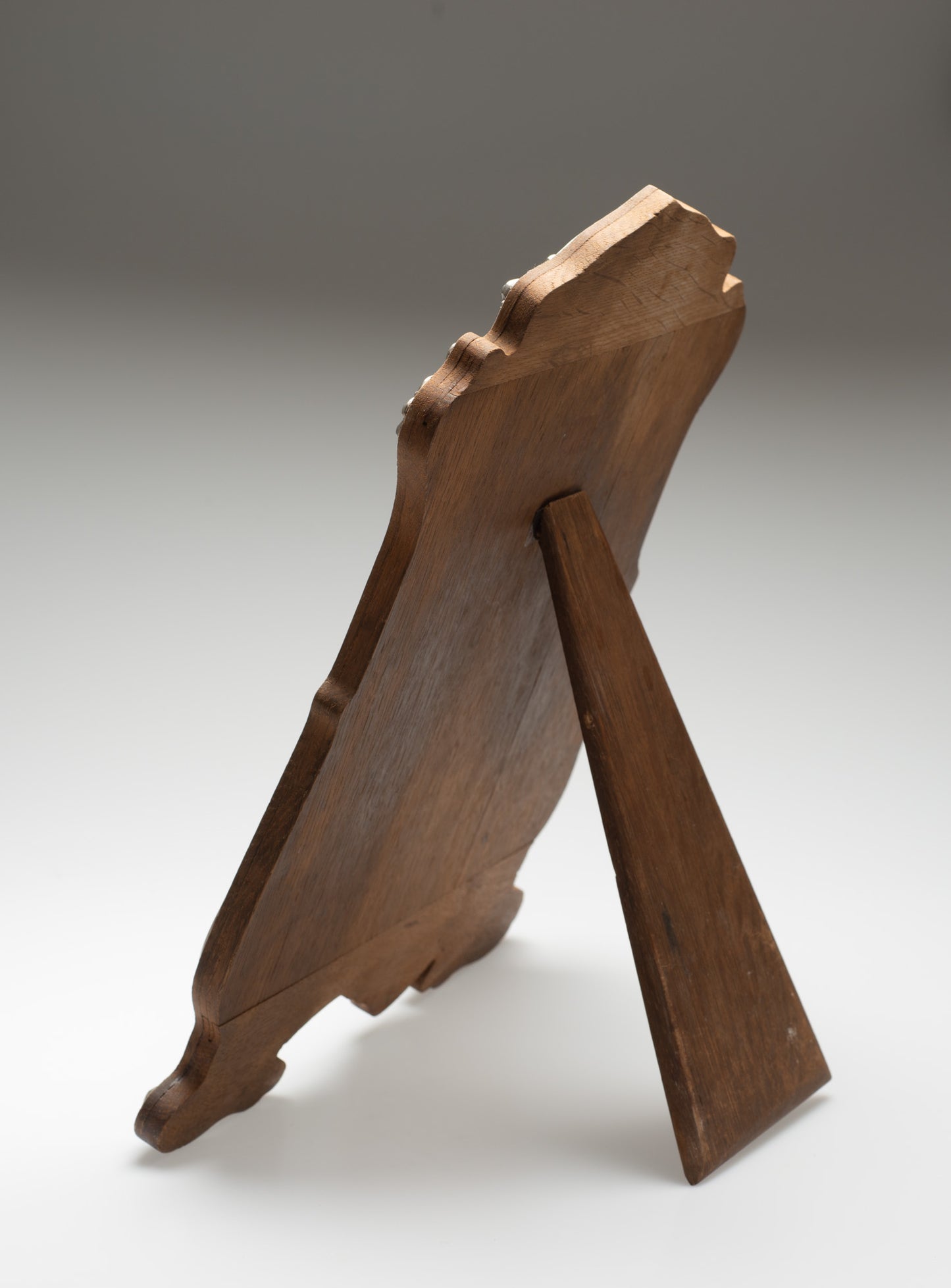 Antique Art Nouveau Silver Dressing Table Mirror - Easel Back & Oak Frame 1906 (Code 2392)