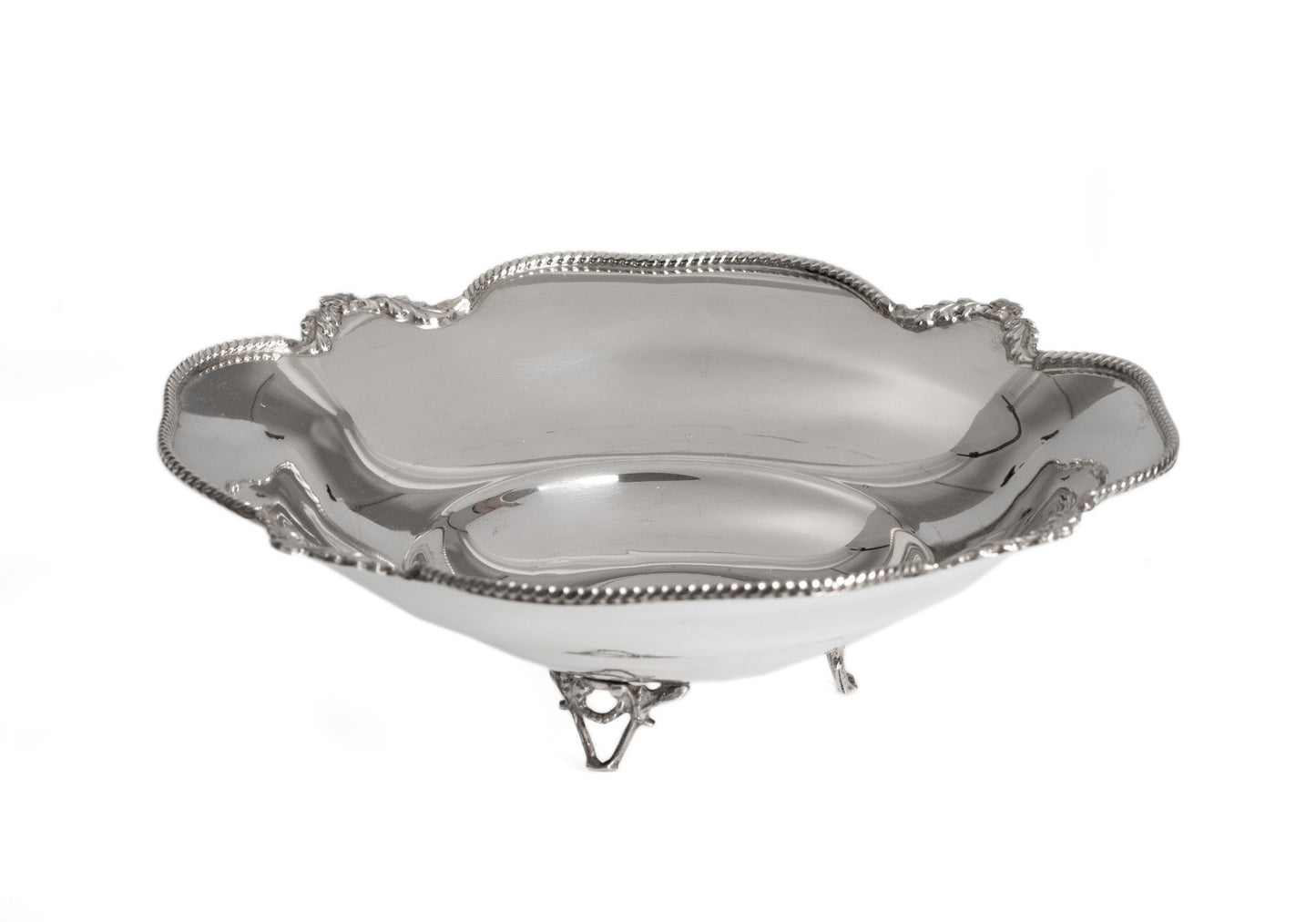 Vintage Greek/Cypriot XEIPOΣ Silver Fruit/Sweetmeat Bowl with Rope Edge Rim (Code 2410)