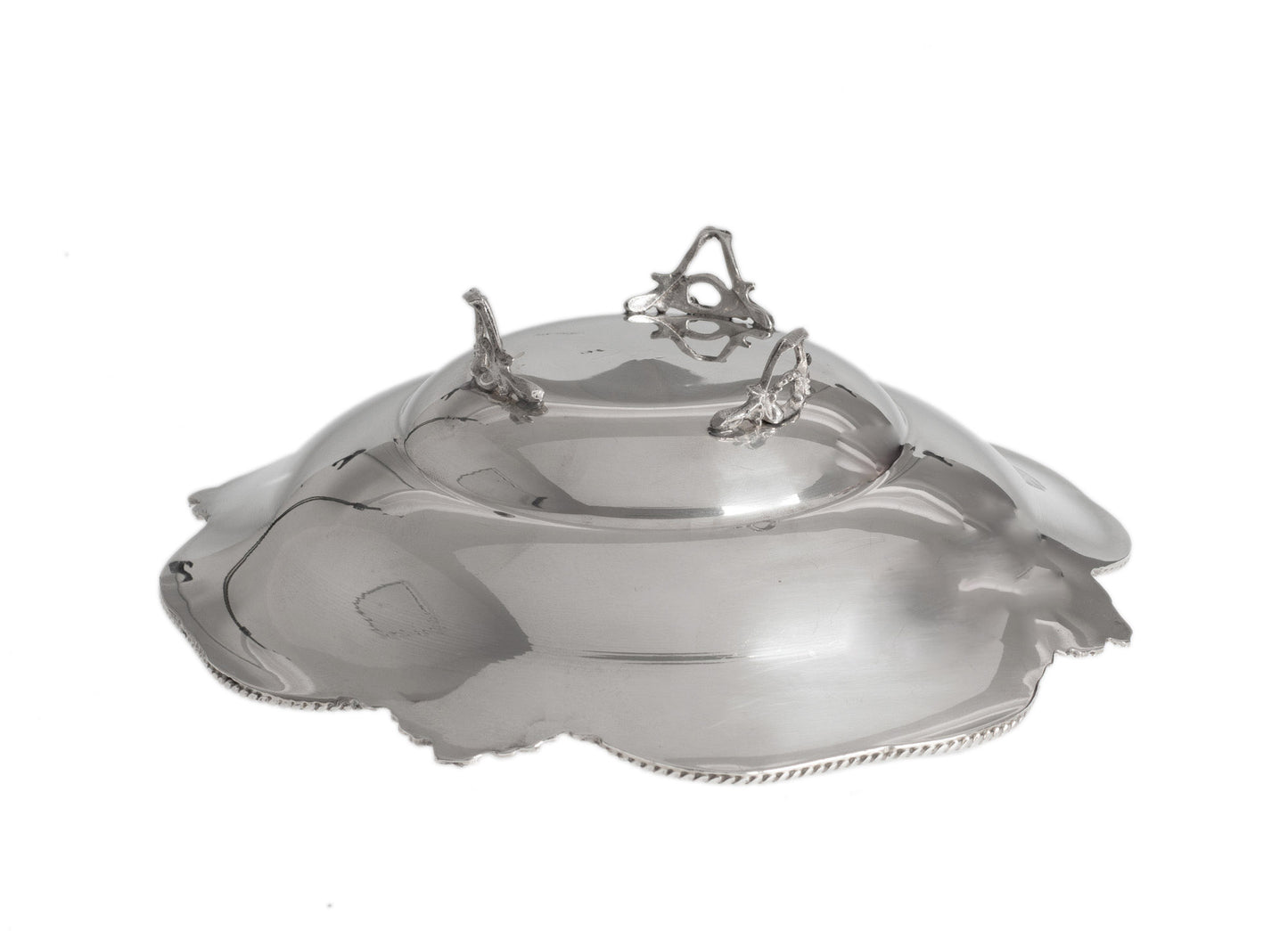 Vintage Greek/Cypriot XEIPOΣ Silver Fruit/Sweetmeat Bowl with Rope Edge Rim (Code 2410)