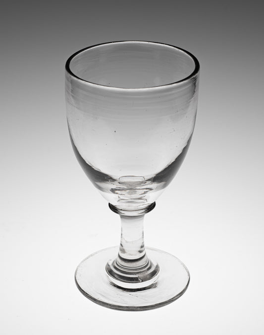 Victorian Antique Tall Bistro Style Rummer Drinking Glass with Stem c1850 (Code 2428)