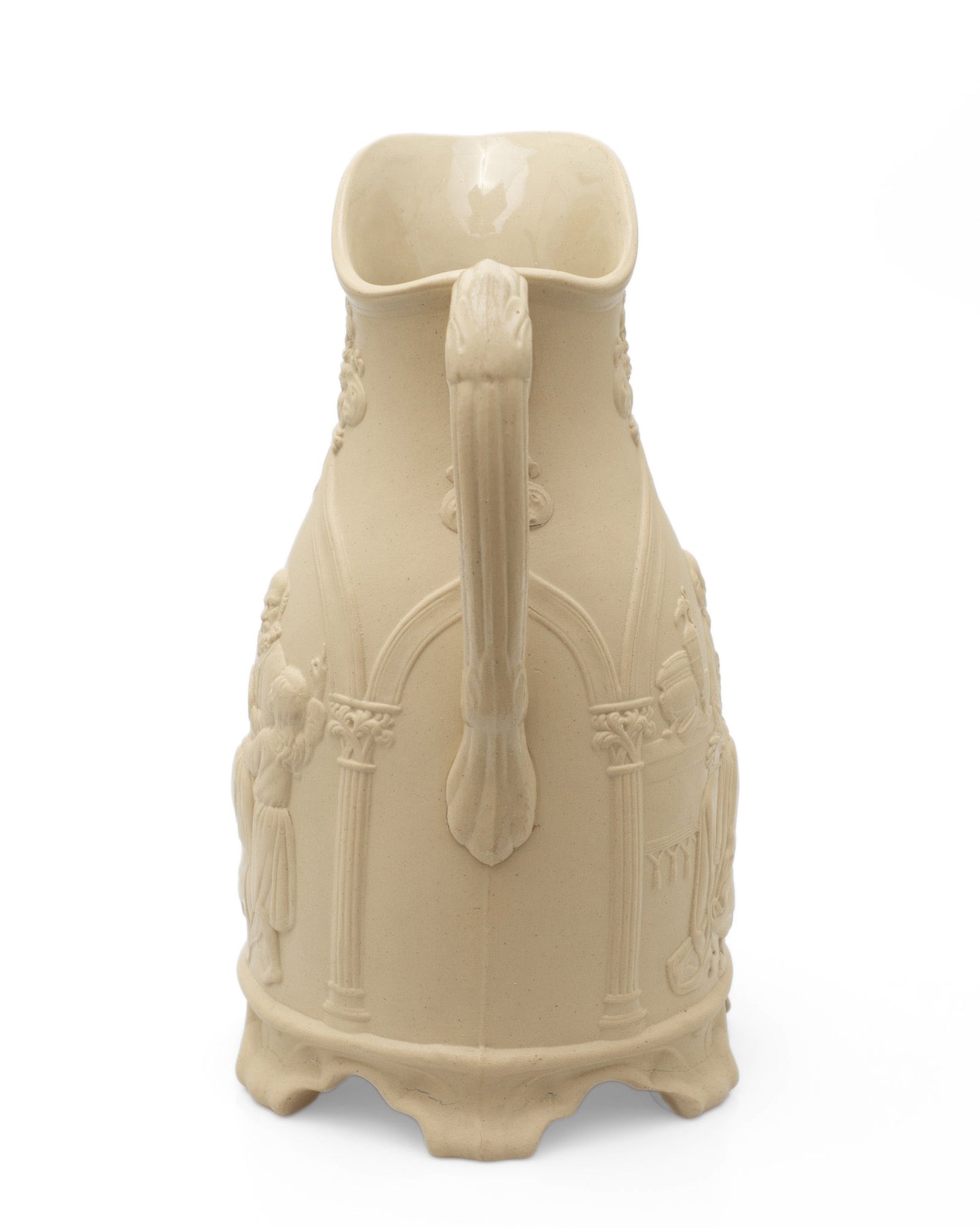 T R Boote Antique Samuel & Eli Biblical Relief Moulded Stoneware Jug c1848 (Code 2456)