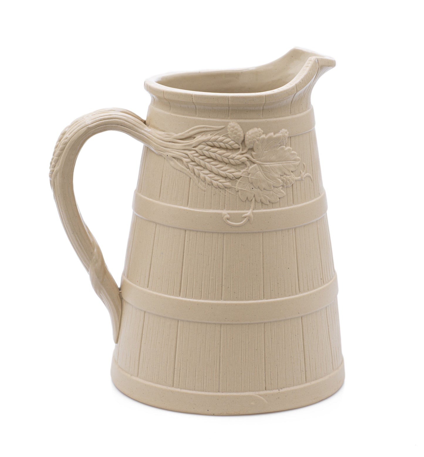 Antique Cork & Edge Victorian Moulded Stoneware Beer Jug c1850 - Unrecorded? (Code 2470)