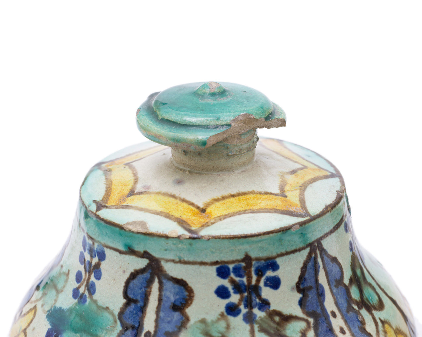 Antique Colonial Indian Multan / Sindh Pottery Storage Jar in Polychrome Glaze (Code 2516)