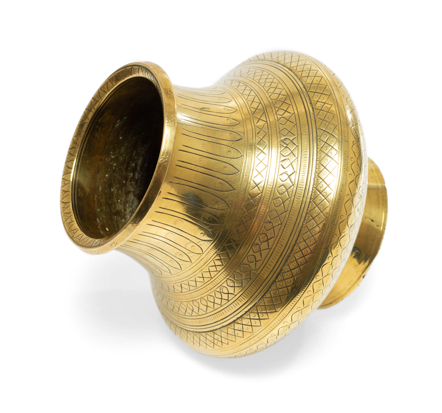 Antique Indian Islamic Region Polished Bronze Lota Vase Water Vessel c1850 (Code 2651)