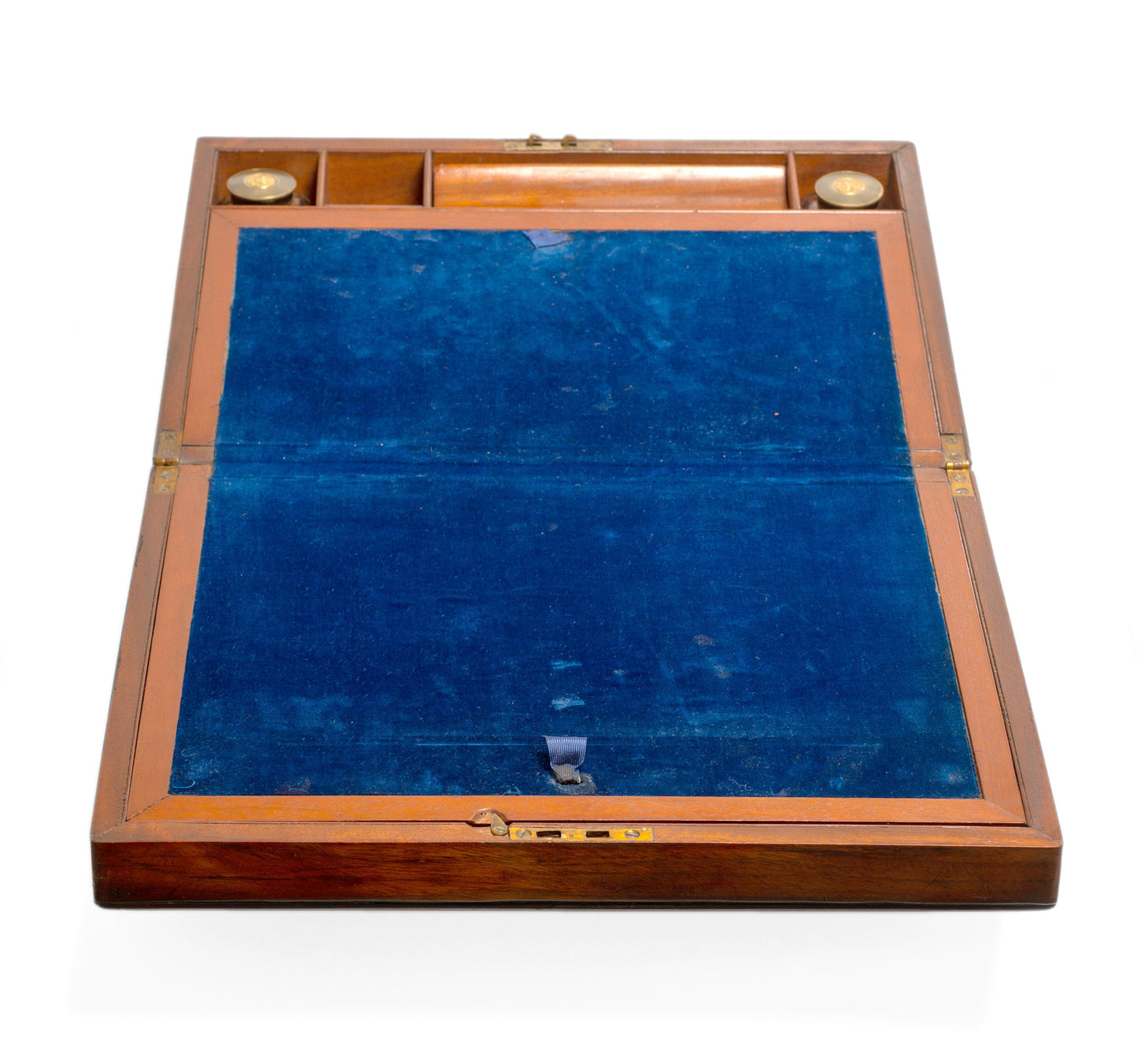 Antique Victorian Large Wooden Writing Slope with Inkwells & Hidden Drawers (Code 2663)