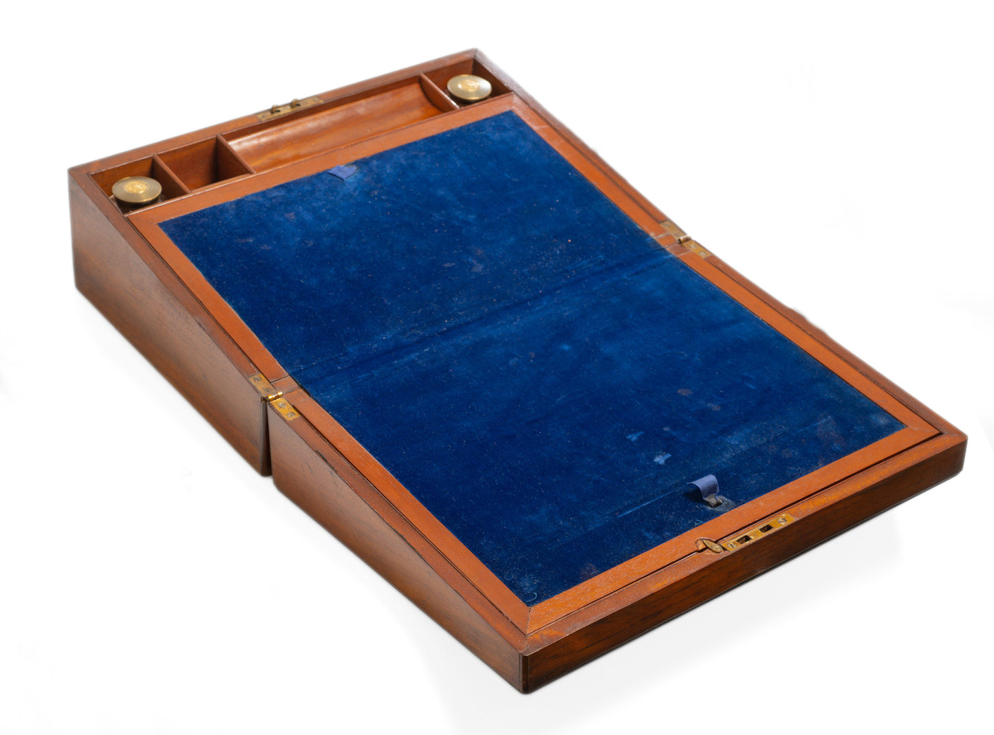 Antique Victorian Large Wooden Writing Slope with Inkwells & Hidden Drawers (Code 2663)