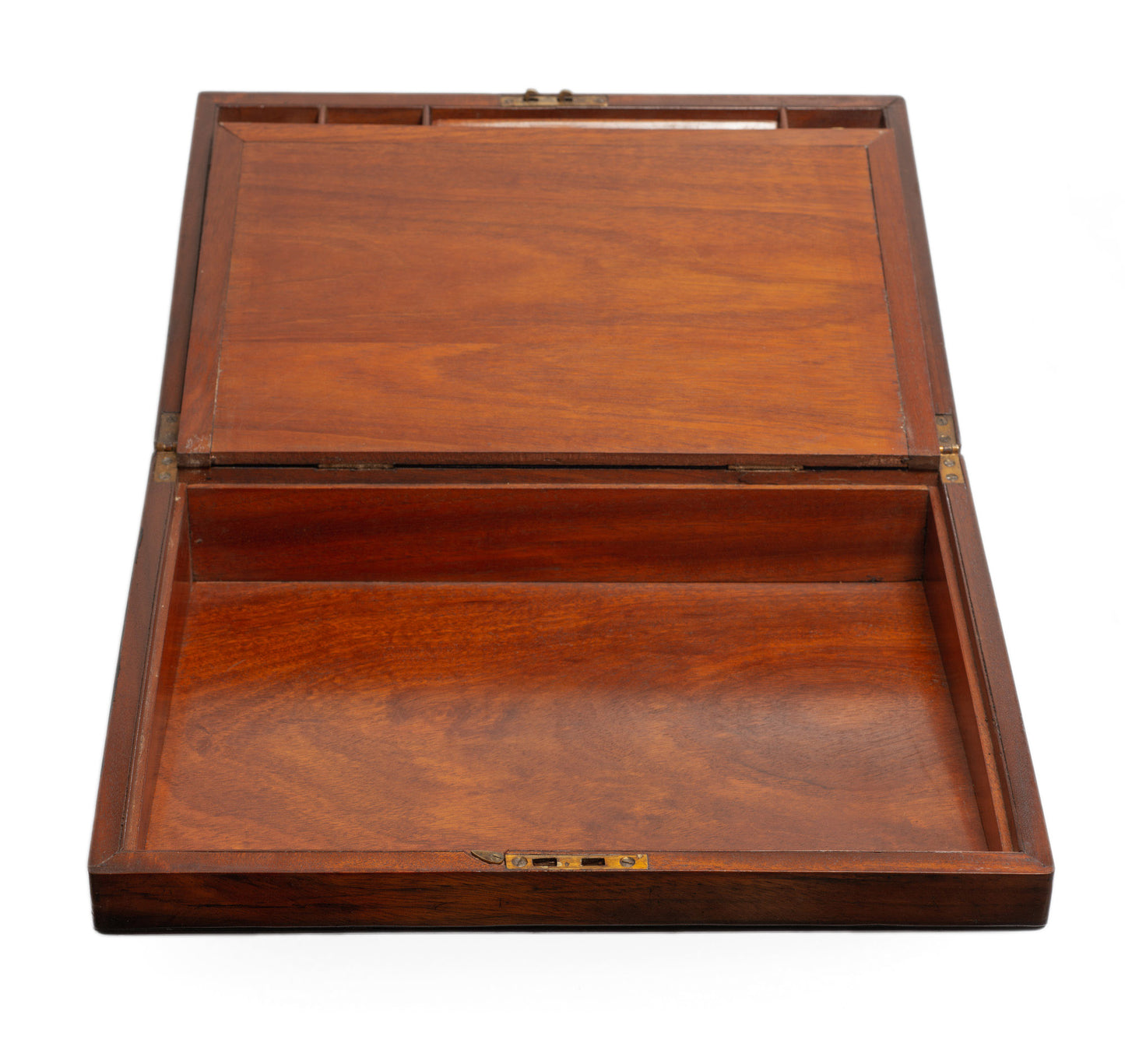 Antique Victorian Large Wooden Writing Slope with Inkwells & Hidden Drawers (Code 2663)
