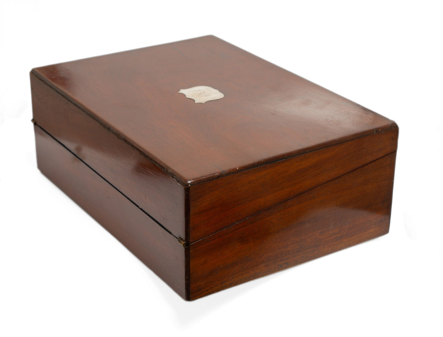 Antique Victorian Large Wooden Writing Slope with Inkwells & Hidden Drawers (Code 2663)