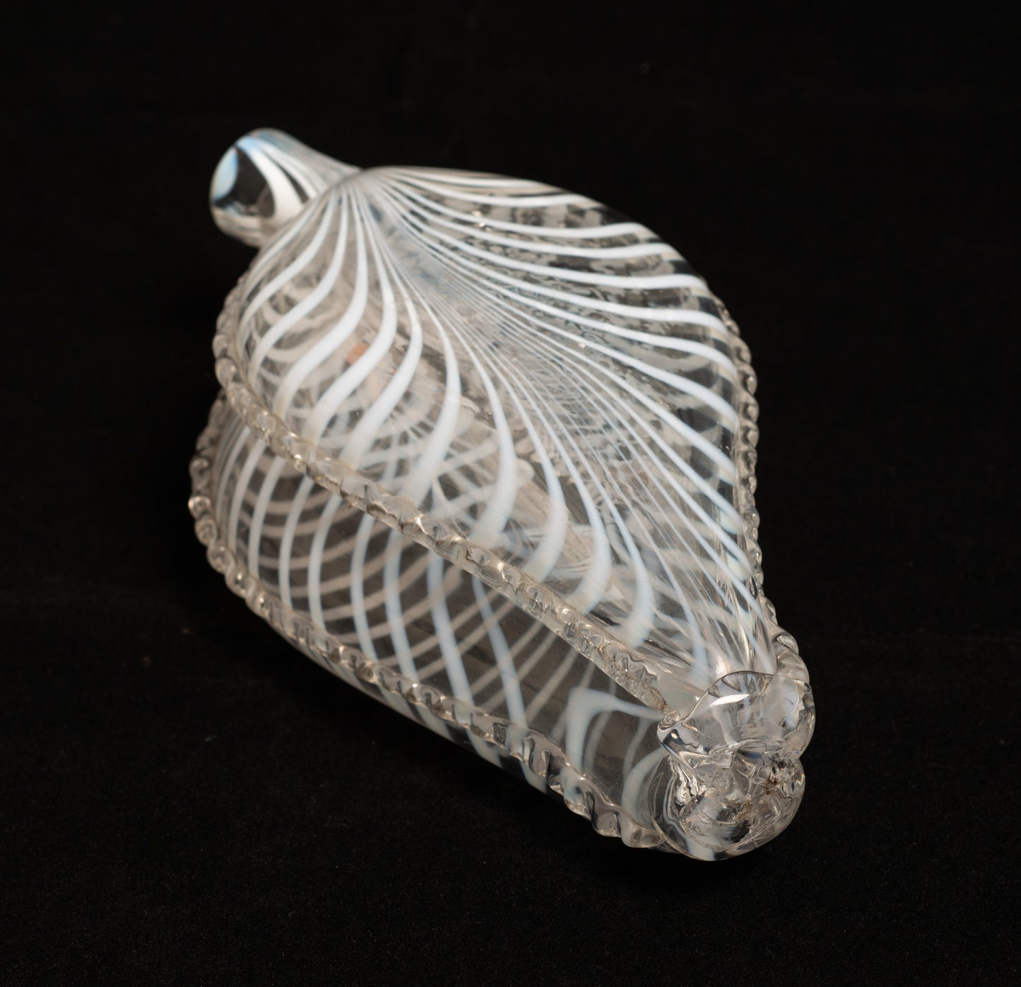 Antique Victorian Nailsea Glass Double Gimmel Flask with White Pull Up Loops (Code 2747)