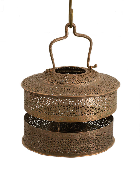 Antique/Vintage Large Ottoman Copper Hanging Concertina Incense Burner/Lantern (Code 2756)
