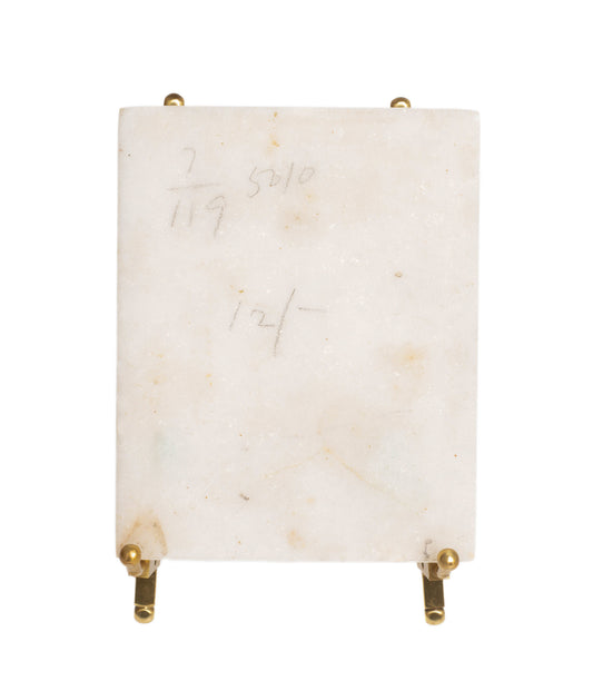 Italian Pietra Dura Marble Panel - Grand Tour Antique Botanical Study c1850 (Code 2759)