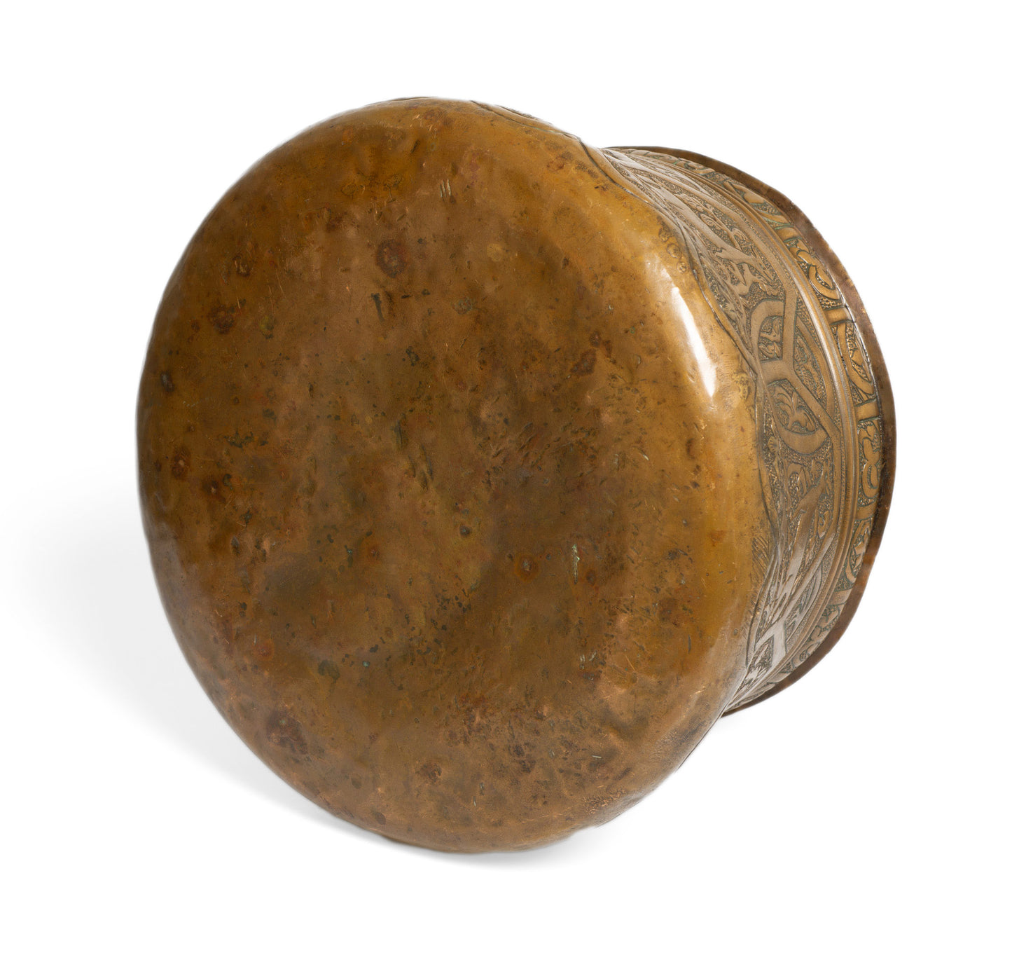 Antique Persian Copper Artisan Hand Made Vessel with Antelope Decoration (Code 2767)