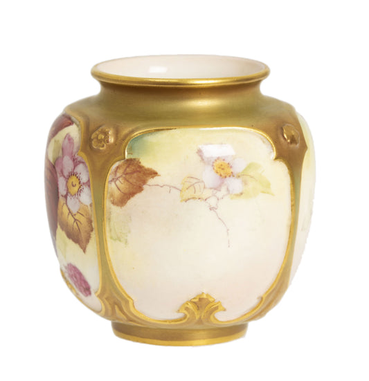 Royal Worcester Vintage China Vase Hand Painted with Blackberries by Kitty Blake (2955)