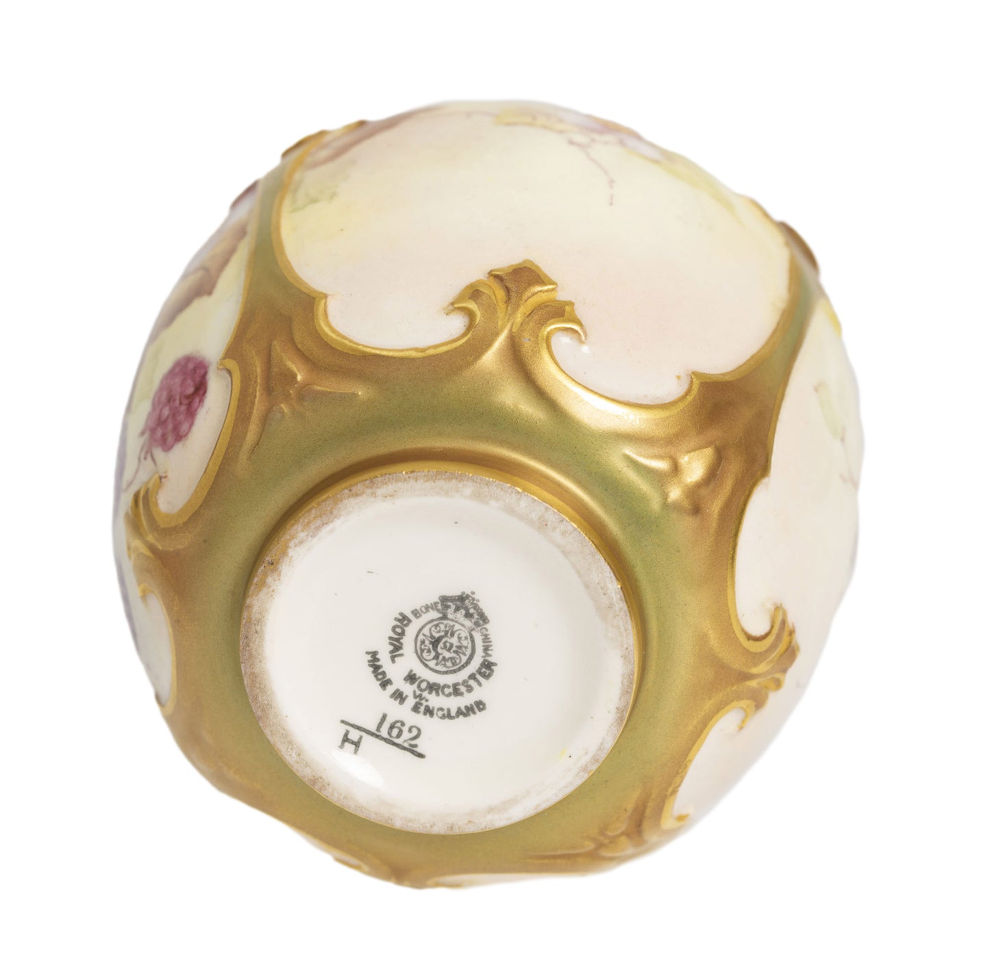 Royal Worcester Vintage China Vase Hand Painted with Blackberries by Kitty Blake (2955)