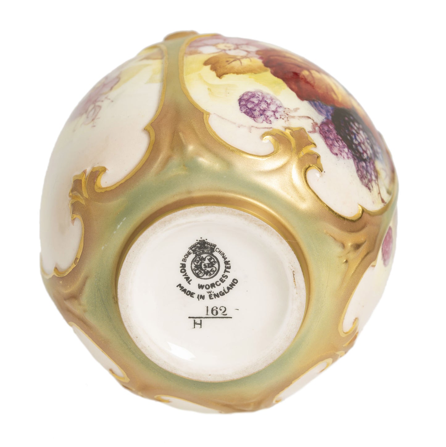 Royal Worcester Vase Hand Painted with Blackberries and Leaves by Kitty Blake (2956)