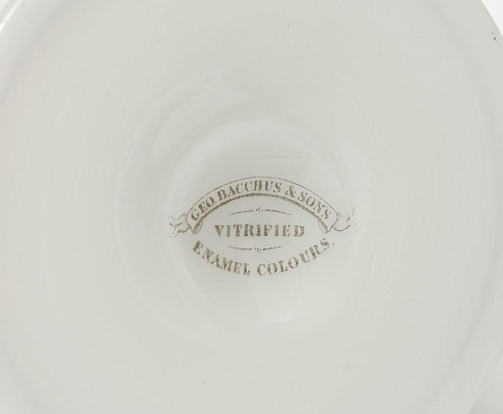 A Rare George Bacchus Vitrified Enamel Opal Glass Vase - Victorian Antique c.1850 (Code 7863) - Blue Cherry Antiques - 7