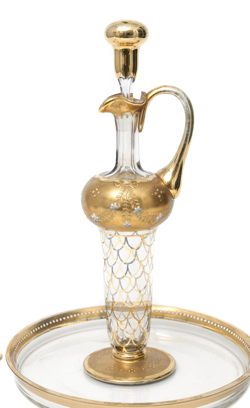 A Grand Antique Bohemian Liqueur Glass Set with Decanter, Glasses & Tray c1900 (Code 9129)