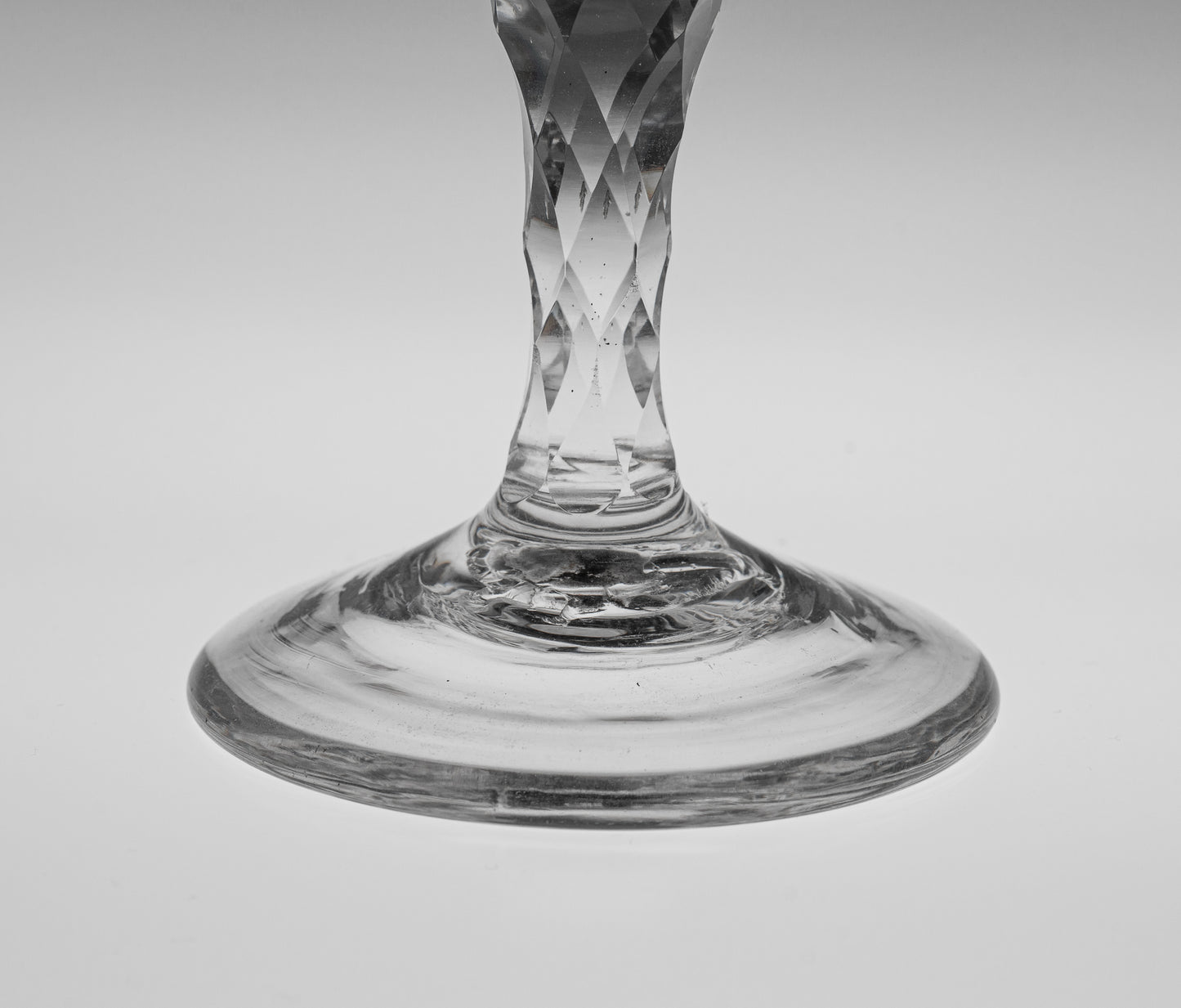 Georgian Antique English Lead Ale Glass with Facet Cut Stem c1780 (Code 9987)