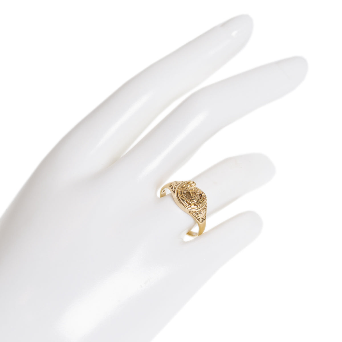 9ct Solid Gold Horses Head In Horseshoe Shaped Ladies Ring UK Size P1/2 (Code A1008)