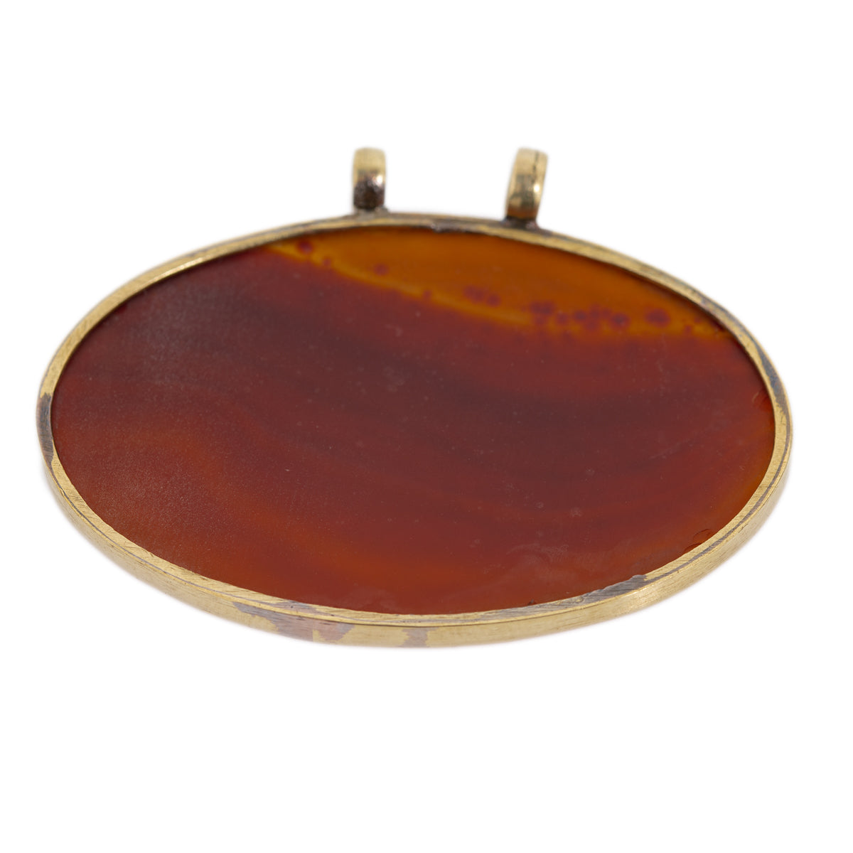 Antique Islamic Script Aqeeq Takhti Pendant In Carnelian With Metal Mount (Code A1062)