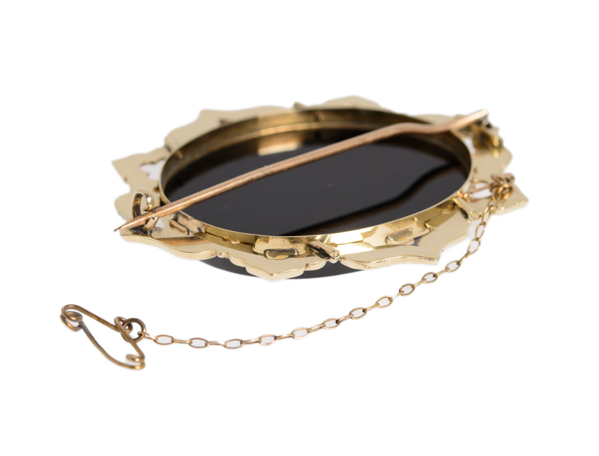 Antique Victorian 9ct Gold & Italian Micro Mosaic Brooch/Pin With Butterfly (A1249)