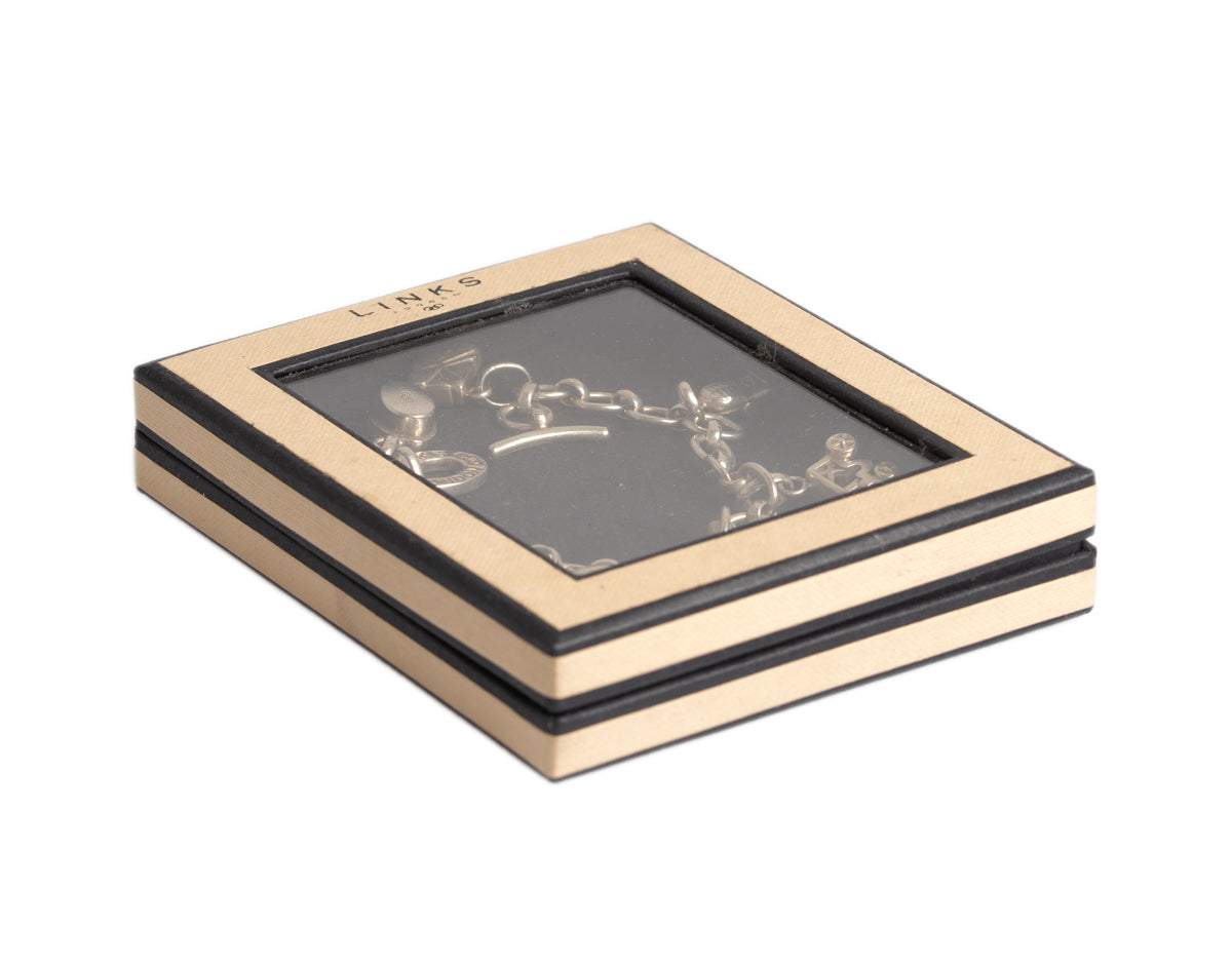 Links Of London Sterling Silver Charm Bracelet 6 Charms Pigs, Horse Etc - Boxed (A1266)