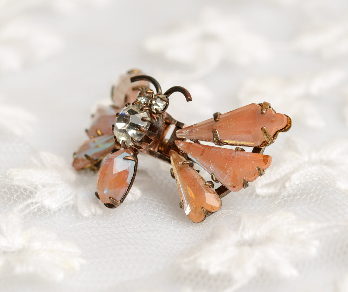 Antique Saphiret Brooch/Pin Butterfly Design Victorian 19th Century (A1351)