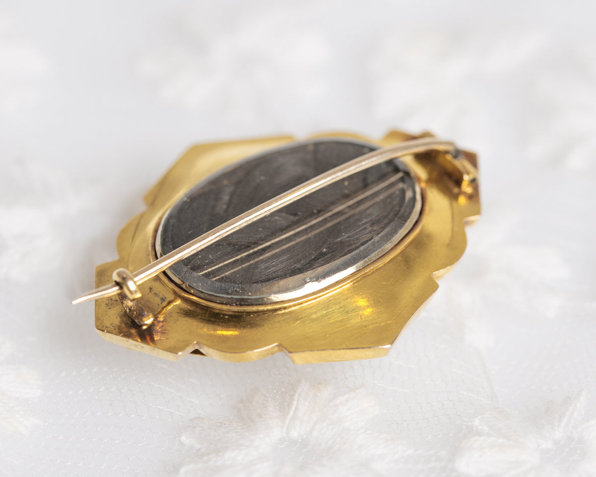 Antique Victorian 18ct Gold & Turquoise Sweetheart / Remembrance Brooch / Pin (A1393)