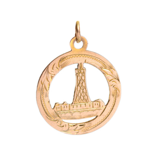 Antique 9ct Gold Blackpool Tower Pendant / Charm Chester 1920 (A1405)