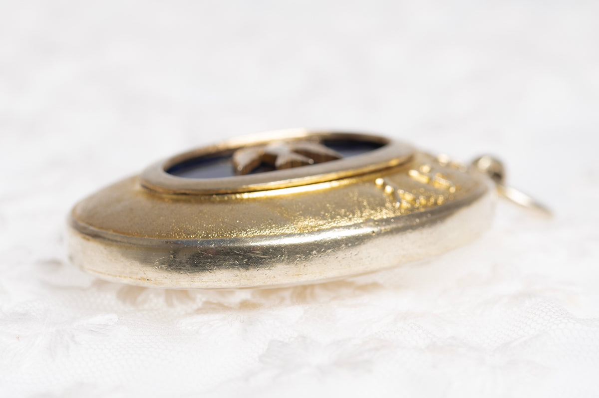 Vintage Large Sterling Silver Gilt Bombay Pendant Grand Master Jewel(A1422)