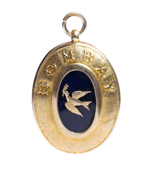 Vintage Large Sterling Silver Gilt Bombay Pendant Grand Master Jewel(A1422)