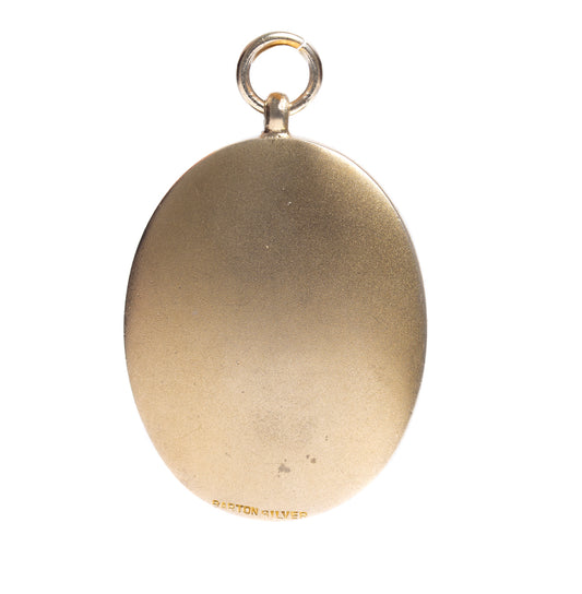 Vintage Large Sterling Silver Gilt Bombay Pendant Grand Master Jewel(A1422)