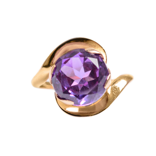 Vintage Colour Change Alexandrite Sapphire Ring 14K Gold Mount 1960's (A1426)