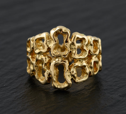 Rare 18ct Gold Omega Modernist Ring With Original Receipt From 1966 (A1495)