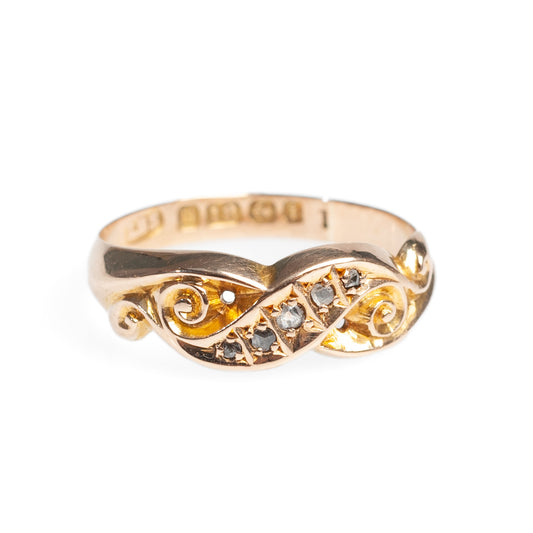 Antique 18ct Gold & Diamond Victorian Ring Hallmarked 1883 Size K (Code A452)