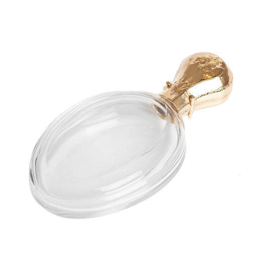 Antique Dutch 14ct Gold & Crystal Glass Scent Bottle In Case c.1860 (Code A528)