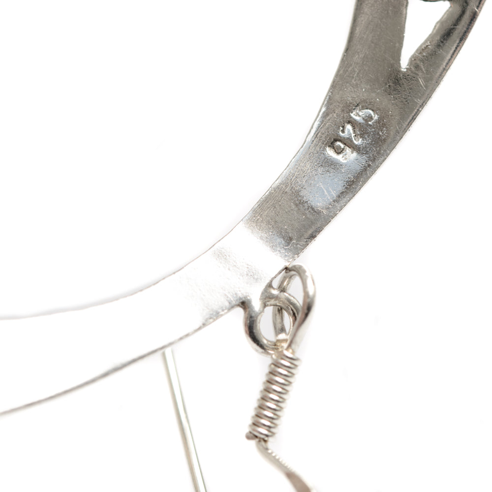 Vintage Silver Large Statement Pierced Work Earrings For Pierced Ears (Code A770)