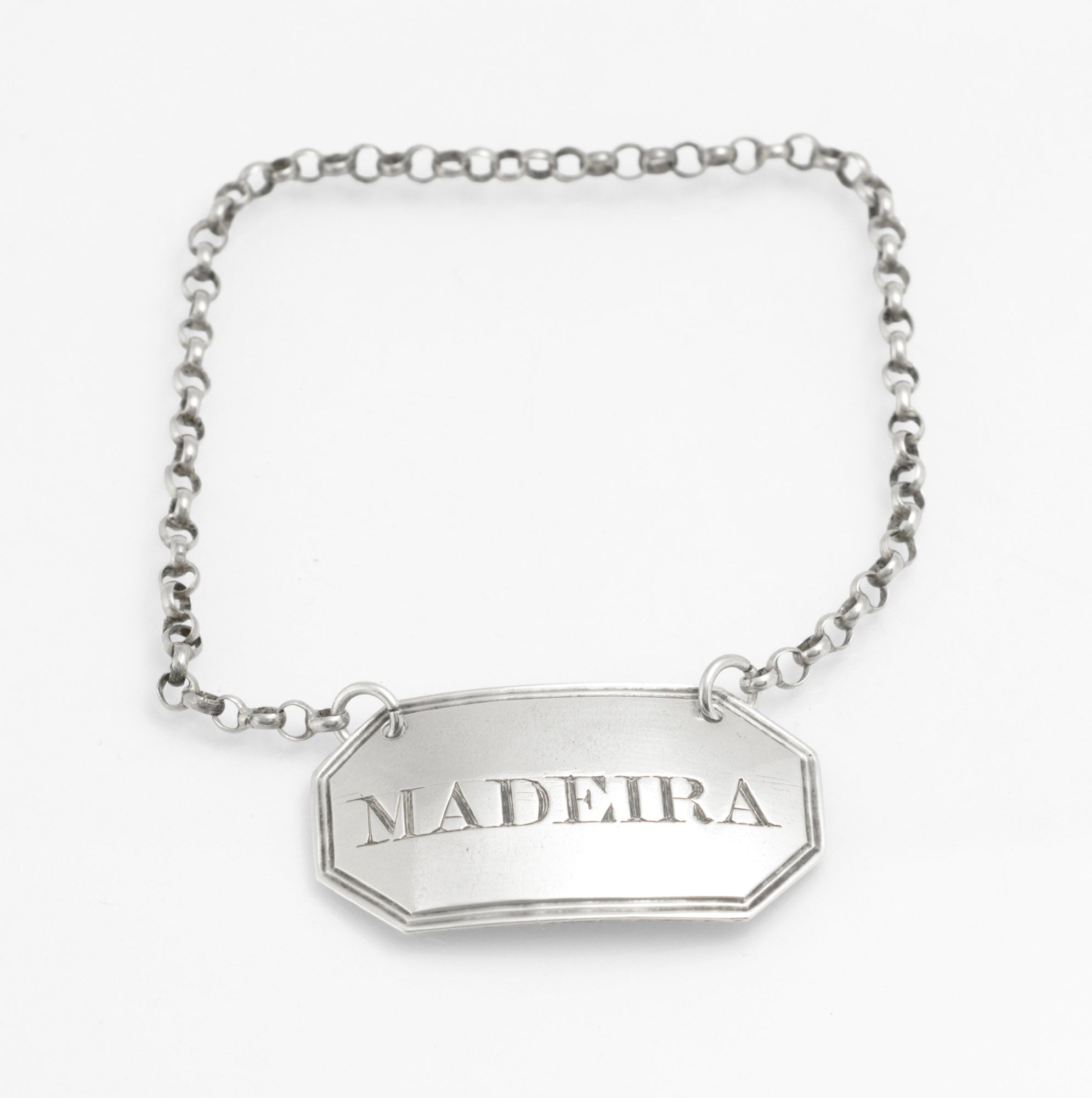 Antique Georgian Silver Decanter Label - Madeira - London 1825 by George Knight
