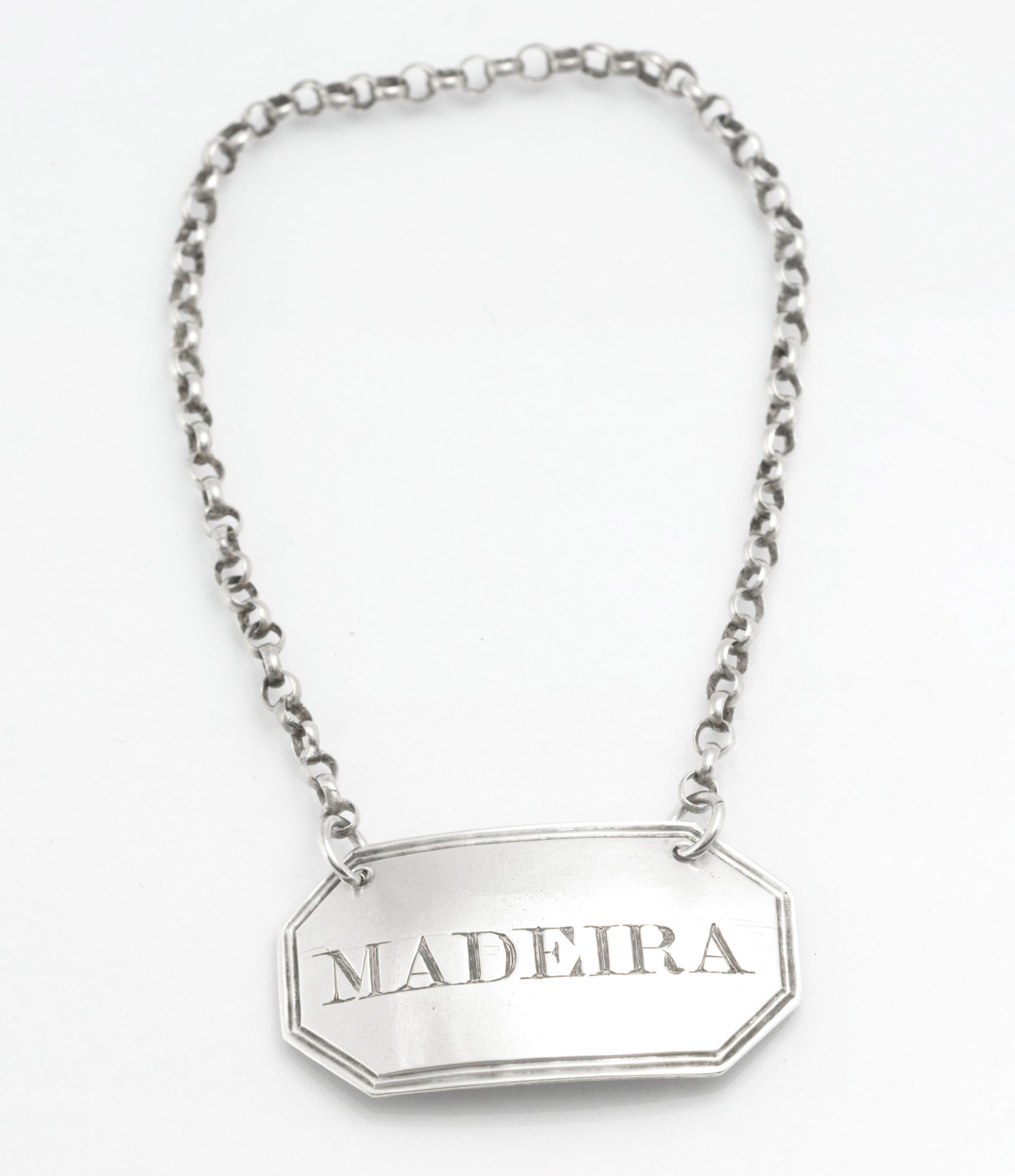 Antique Georgian Silver Decanter Label - Madeira - London 1825 by George Knight