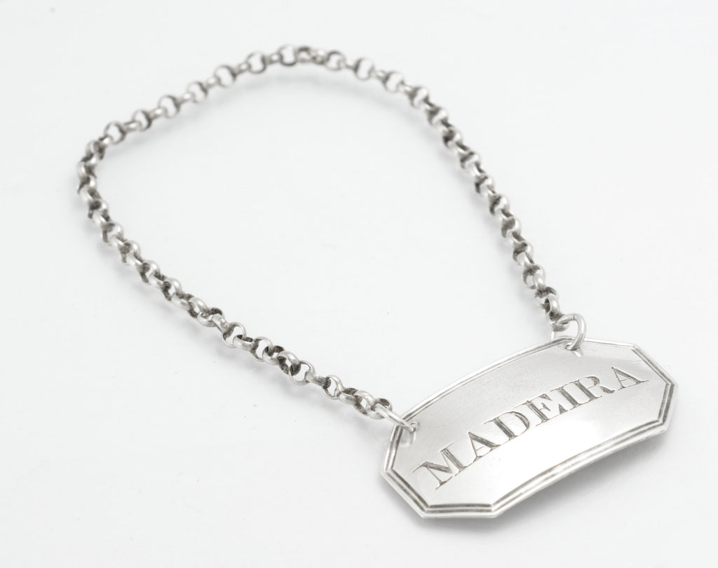 Antique Georgian Silver Decanter Label - Madeira - London 1825 by George Knight
