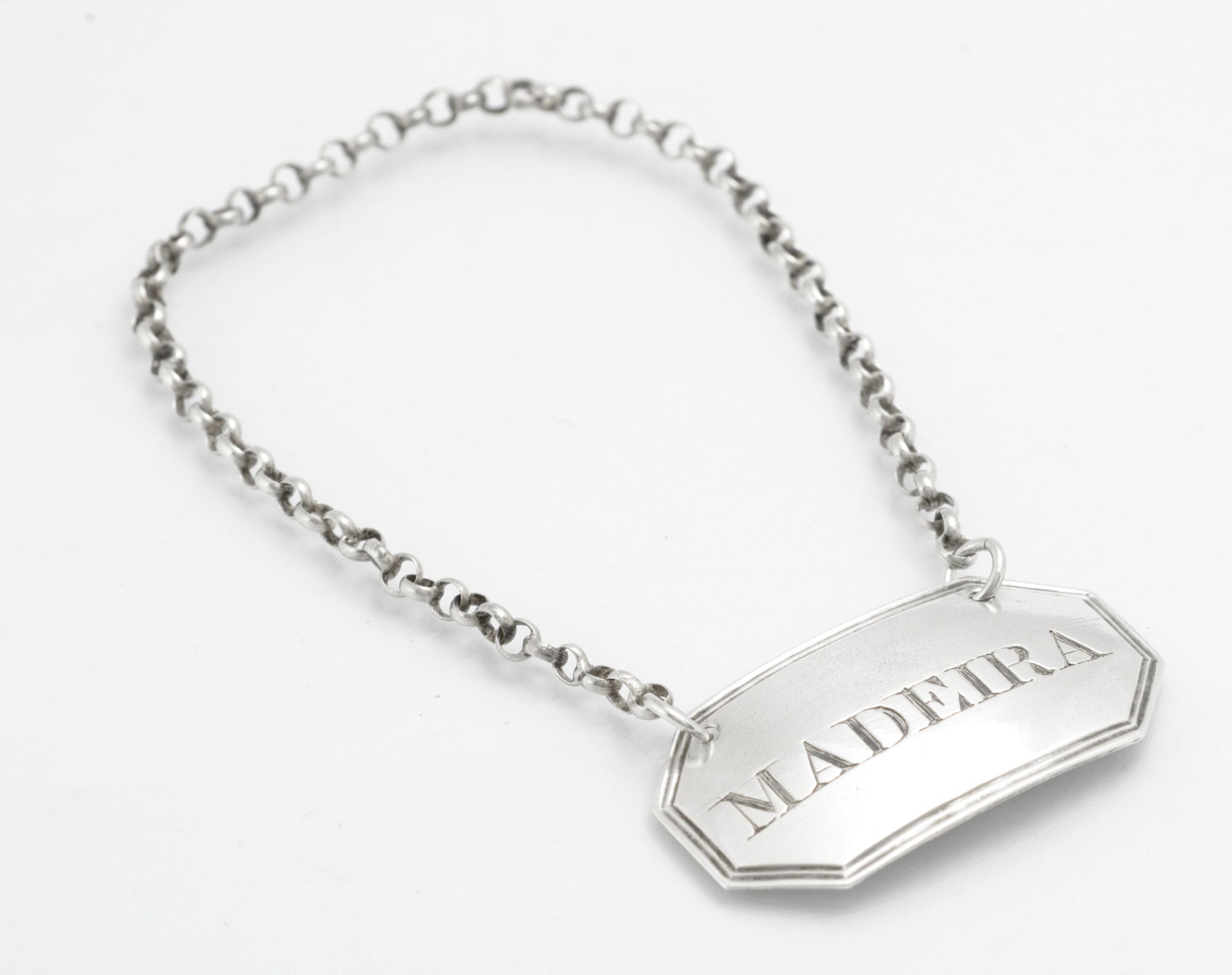 Antique Georgian Silver Decanter Label - Madeira - London 1825 by George Knight