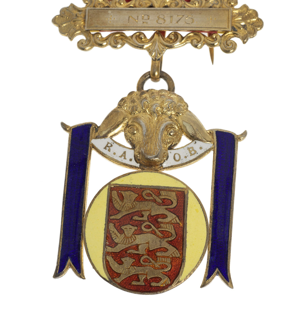 Vintage RAOB Buffaloes Sterling Silver Three Lions Jewel Hallmarked Masonic