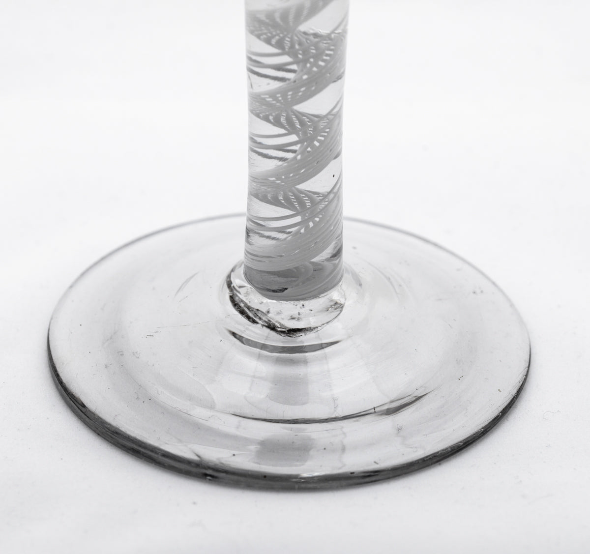 Antique George III Georgian English Lead Glass Opaque Twist Wine Goblet (3099)