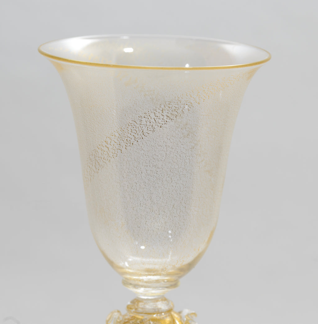 Nuova Venier Facon de Venise Wine & Cocktail Glasses With 24 Carat Gold Murano (3100)