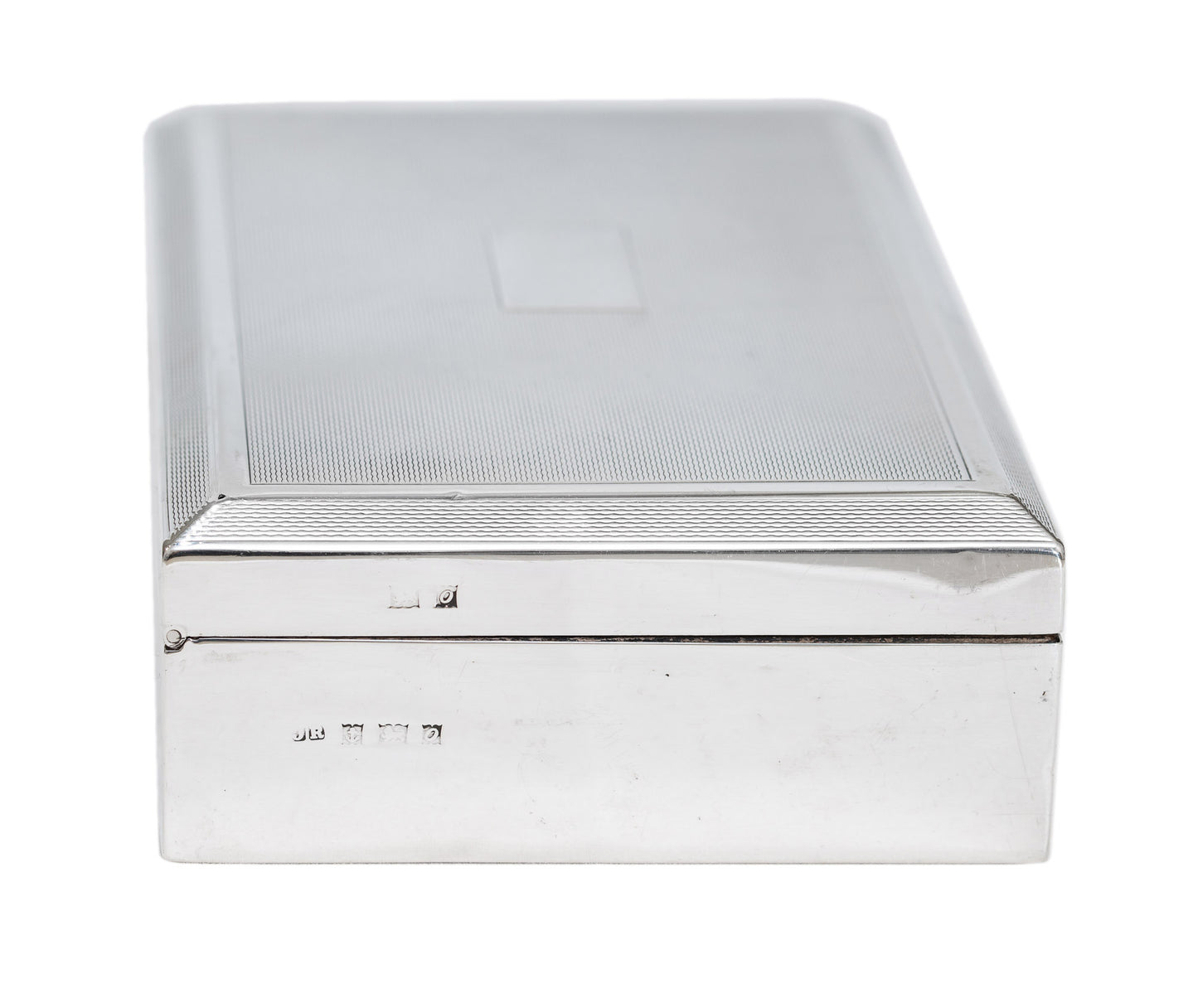 Vintage Sterling Silver Cigarette Box by John Rose - Engine Turned Lid - Birmingham 1963 (3117)