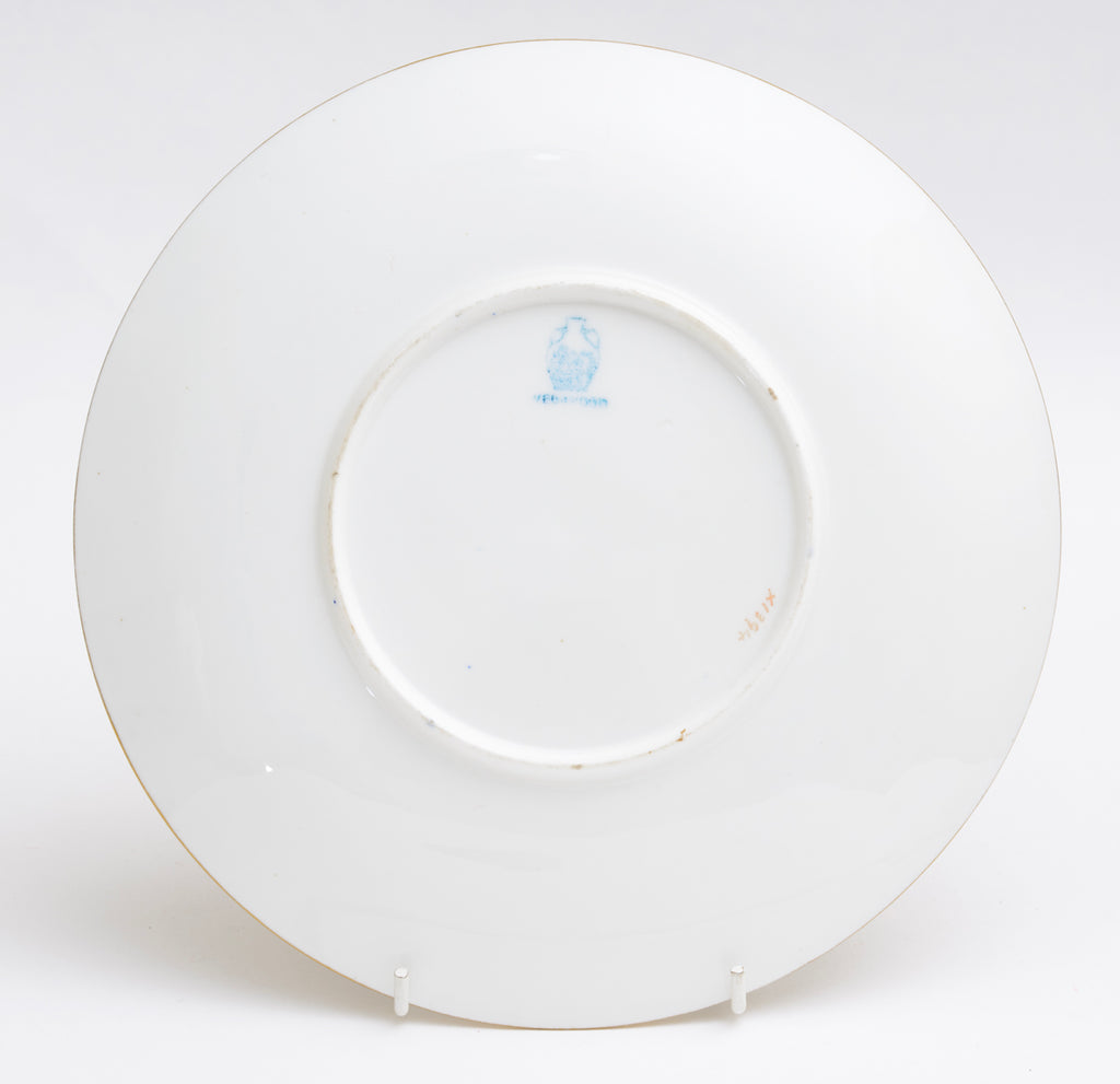 Antique Wedgwood China Hand Painted Dessert/Cabinet Plate Snowy Church Scene (3132)