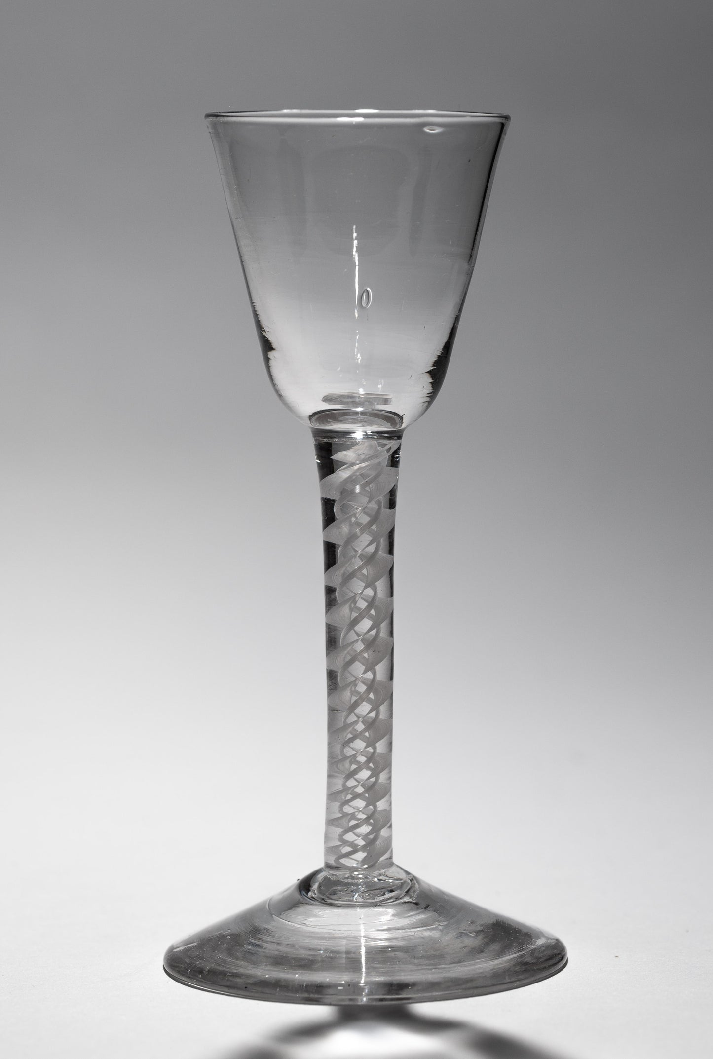 Georgian English Lead Wine Glass with DSOT Opaque Twist Stem - Antique c1760 (3156)