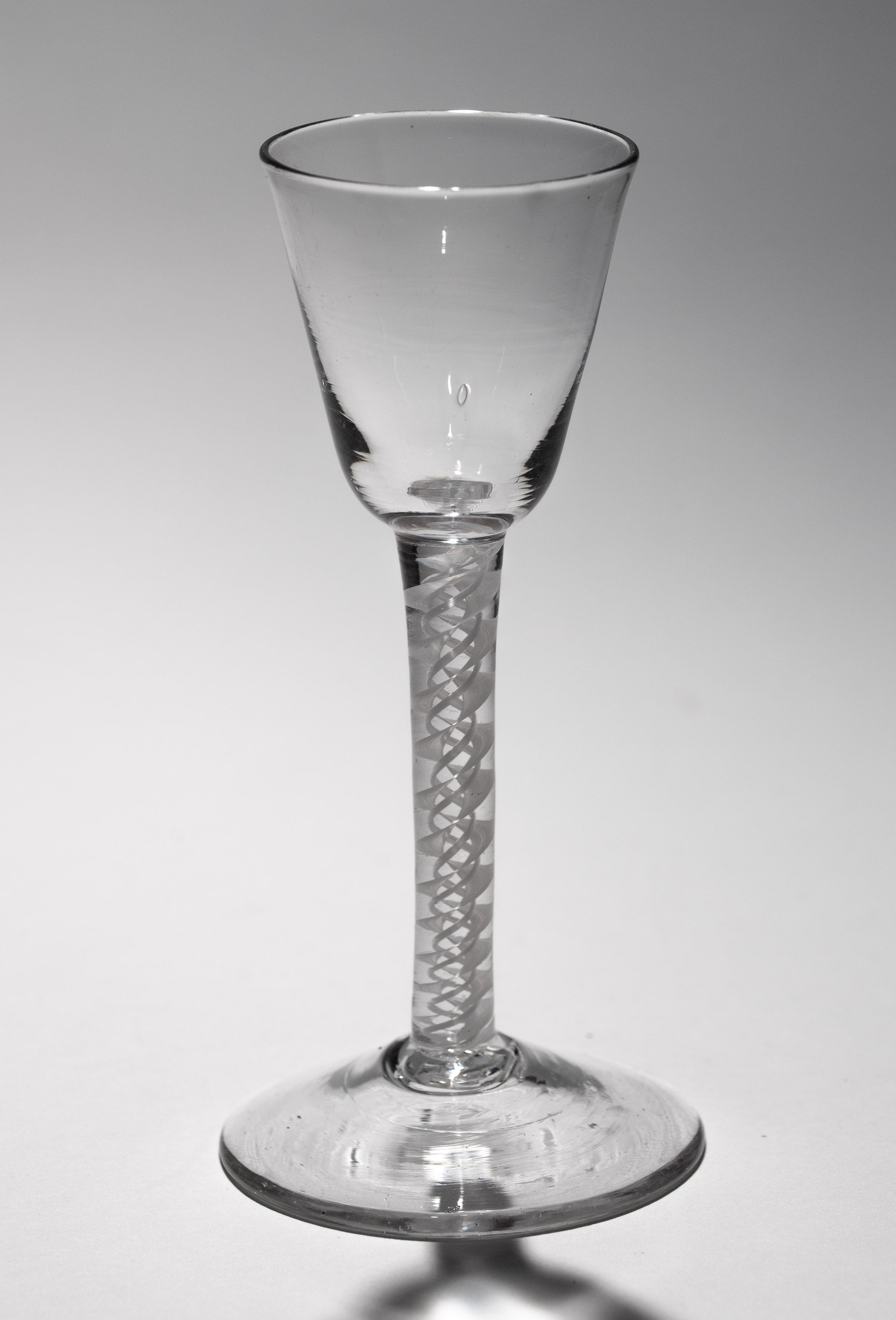 Georgian English Lead Wine Glass with DSOT Opaque Twist Stem - Antique c1760 (3156)