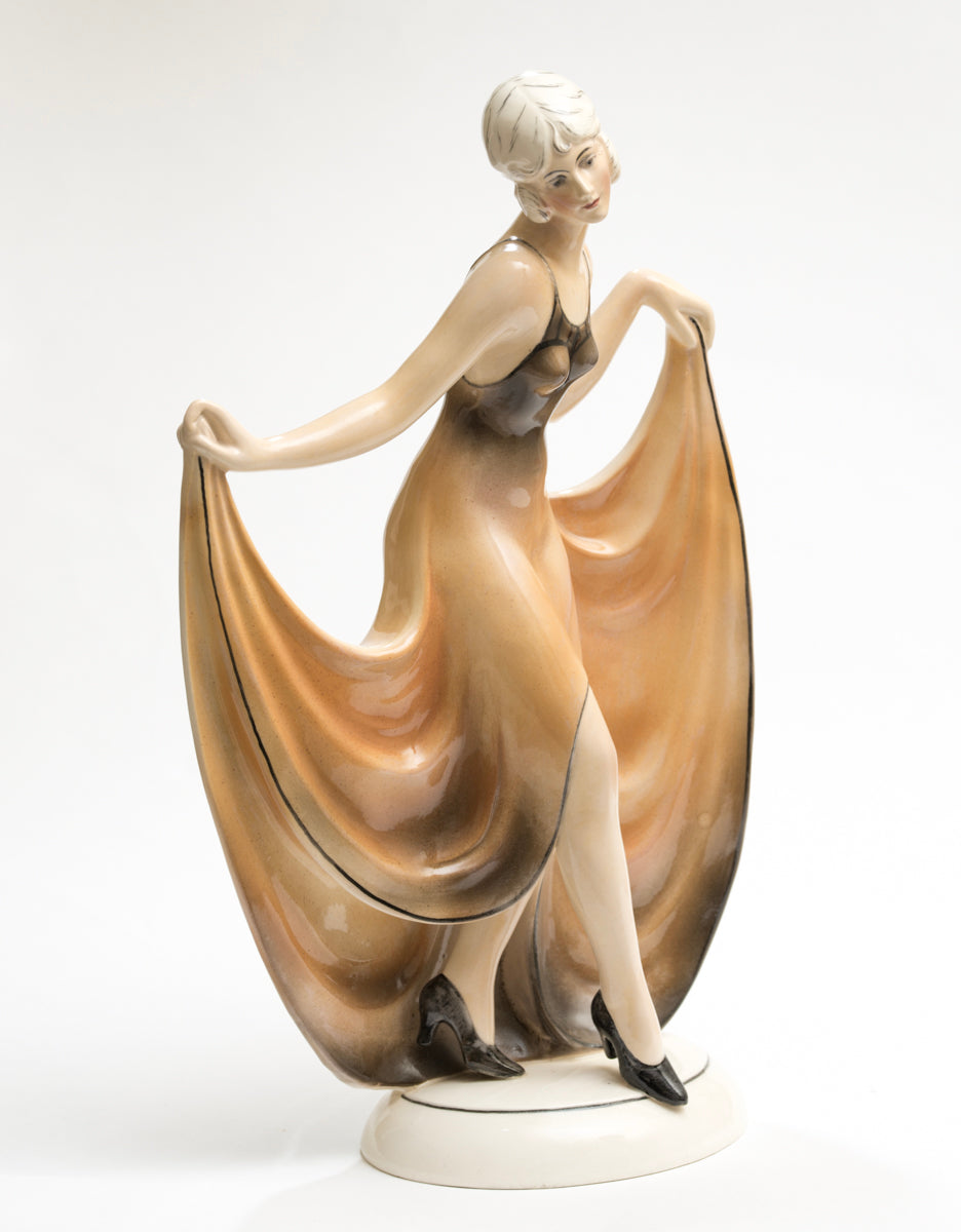Art Deco Katzhutte Hertwig & Co Porcelain Figure Of A Lady Dancer c.1930 (3172)